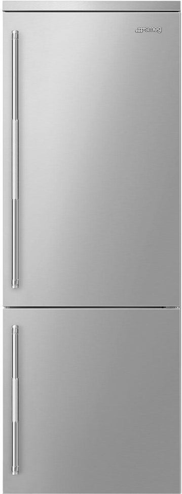 Smeg - 27" Bottom Mount Stainless Steel Right Hinge Fridge with Pro Handles - BM27URX