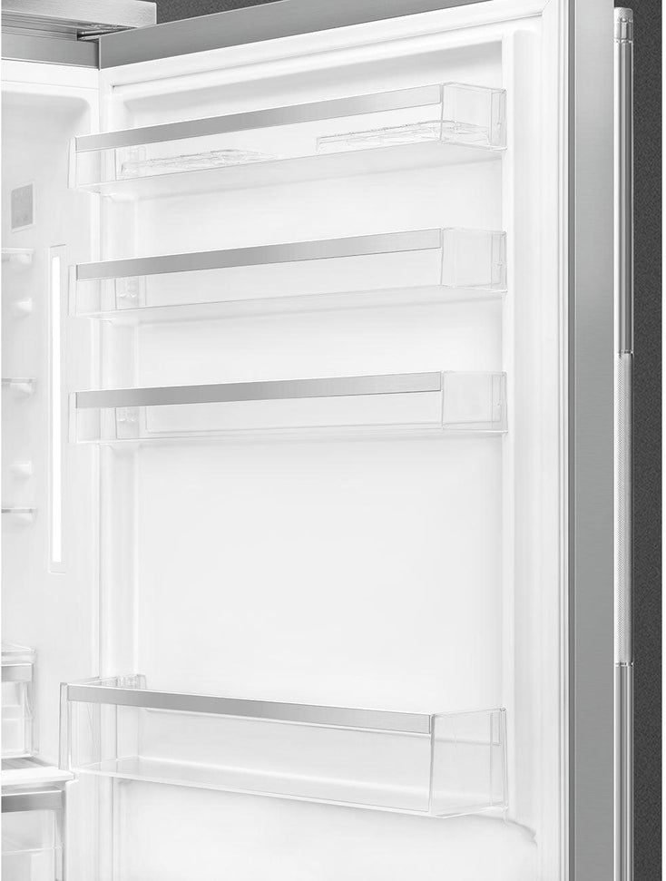 Smeg - 27" Bottom Mount Stainless Steel Right Hinge Fridge with Pro Handles - BM27URX