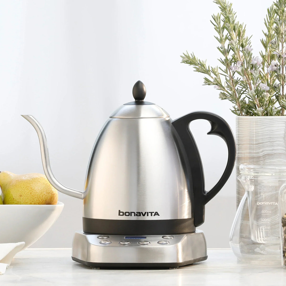 Bonavita - Interurban 1 L Variable Temperature Stainless Steel Gooseneck Electric Kettle - BV07002US