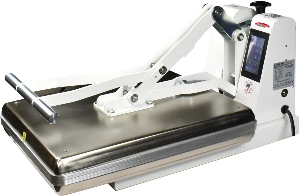 BakeMax - 16″ x 20″ 220V Countertop White Powder Coated Clamshell Manual Dual Heat Tortilla Press - BMTXM20