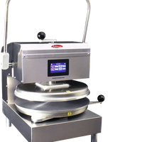 Bakemax - 120V Stainless Steel White Commercial Countertop Powder Coat Automatic Single Heat Dough Press - BMDXAW