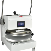 Bakemax - 120V Stainless Steel White Commercial Countertop Powder Coat Manual Single Heat Dough Press - BMDXMW