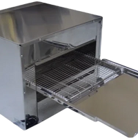 Bakemax - 14" Stainless Steel Commercial Countertop Electric Wide Conveyor Baker Pizza Oven - BMCB001