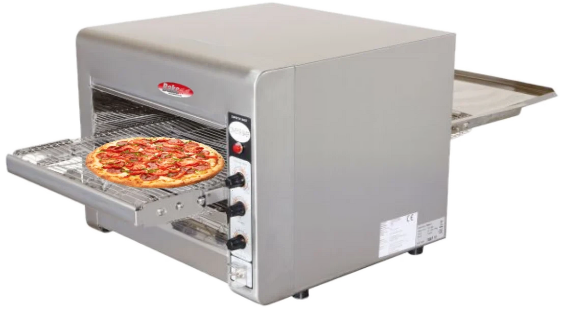 Bakemax - 14" Stainless Steel Commercial Countertop Electric Wide Conveyor Baker Pizza Oven - BMCB001