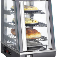 Bakemax - 14" Stainless Steel Wide Countertop Electric Heated Display Case With LED Lighting - BMTSC14