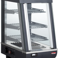 Bakemax - 14" Stainless Steel Wide Countertop Electric Heated Display Case With LED Lighting - BMTSC14