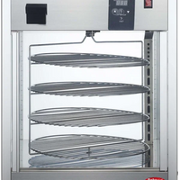 Bakemax - 18" Stainless Steel Four Tier Countertop Electric Rotating Pizza Warmer Display Case - BMPW418