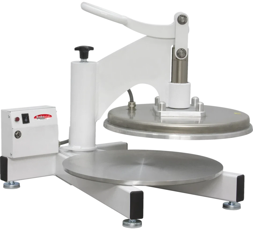 Bakemax - 220V Stainless Steel Commercial Countertop Single Upper Heat Swing Away Manual Pizza Press - BMDMS18-220