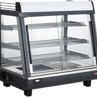 Bakemax - 27" Stainless Steel Wide Countertop Electric Heated Display Case With LED Lighting - BMTSC27