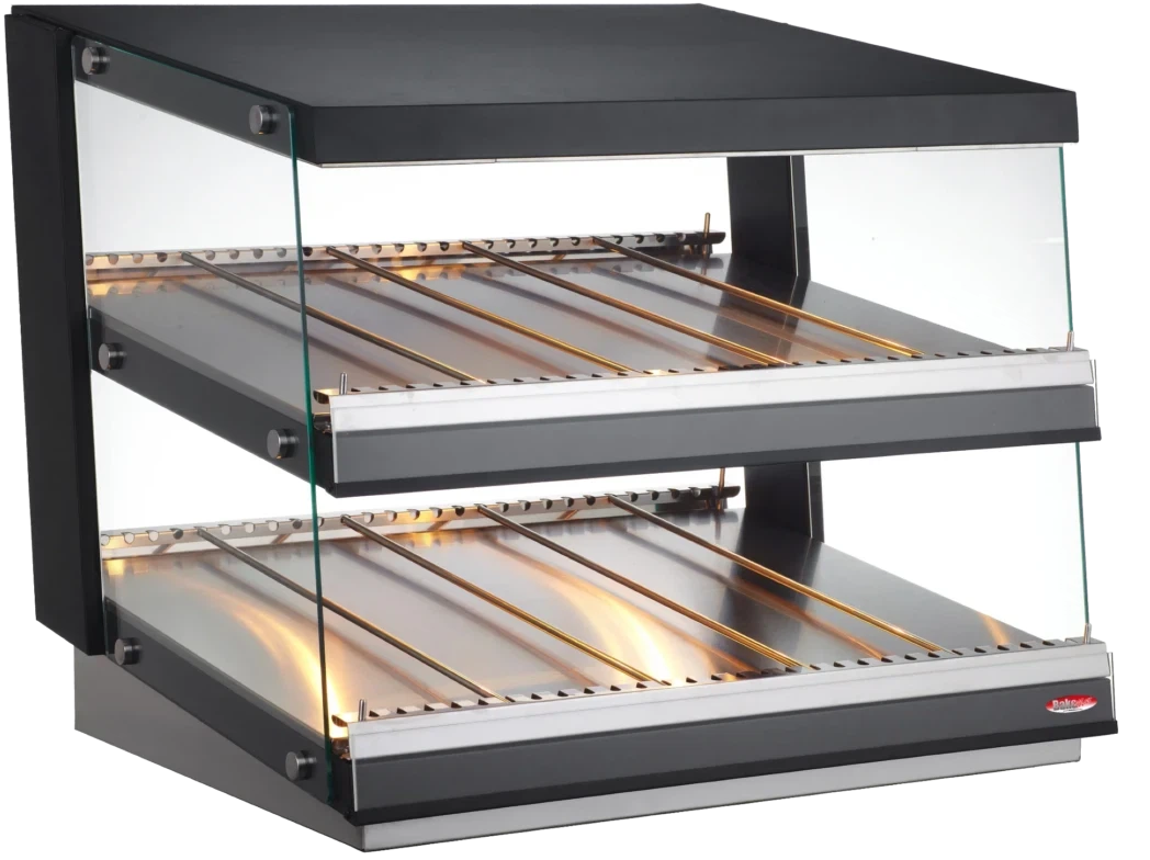 Bakemax - 31.5" Stainless Steel Two Tier Countertop Self Serve Heated Display Case - BMHGG01 - DISCONTINUED