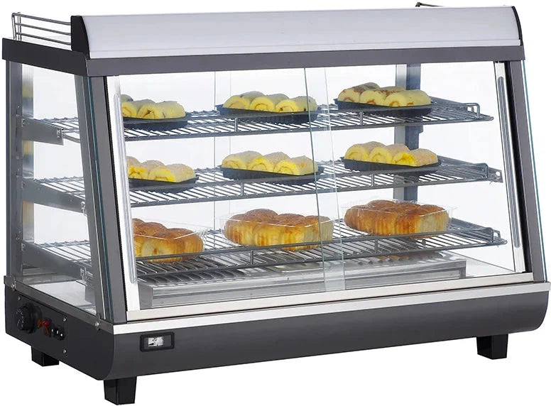 Bakemax - 36" Stainless Steel Wide Countertop Electric Heated Display Case With LED Lighting - BMTSC36 - DISCONTINUED