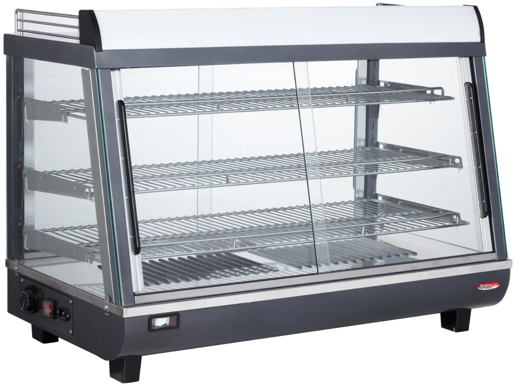 Bakemax - 36" Stainless Steel Wide Countertop Electric Heated Display Case With LED Lighting - BMTSC36 - DISCONTINUED