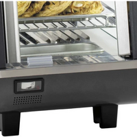 Bakemax - 48" Stainless Steel Wide Countertop Electric Heated Display Case with LED Lighting - BMTSC48