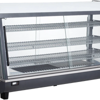 Bakemax - 48" Stainless Steel Wide Countertop Electric Heated Display Case with LED Lighting - BMTSC48