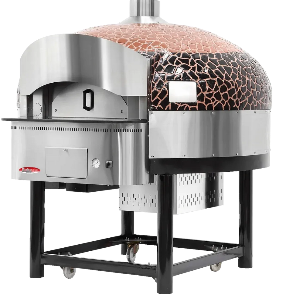 Bakemax - 83.6" Stainless Steel Gas Rotating Pizza Oven - BMSPO02