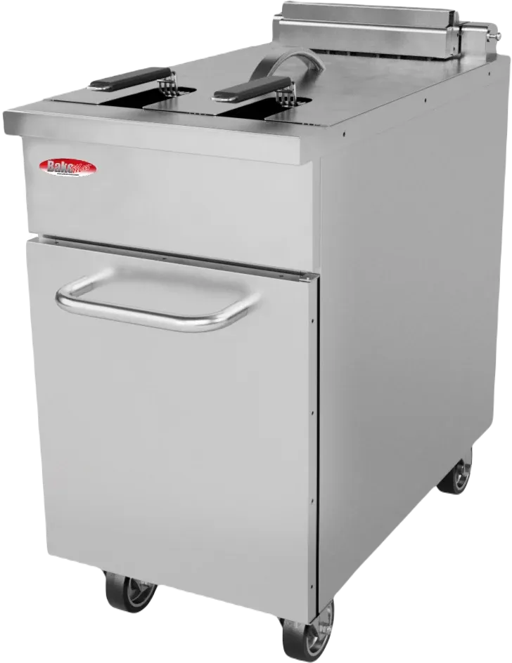 Bakemax - Commercial Electric Floor Model 75 lbs Fryer with Lift Up Element - BMPLS7FE030