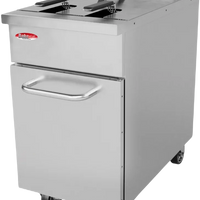 Bakemax - Commercial Electric Floor Model 75 lbs Fryer with Lift Up Element - BMPLS7FE030