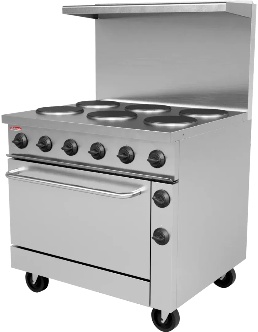 Bakemax - Commercial Floor Model 36” Wide 6 Burner Electric Range - BMPLS7KE031