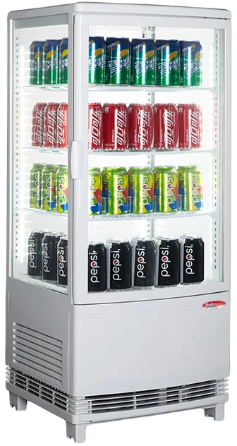 Bakemax - Refrigerated Countertop Display Case Double Door with LED Lighting - BMRCD02