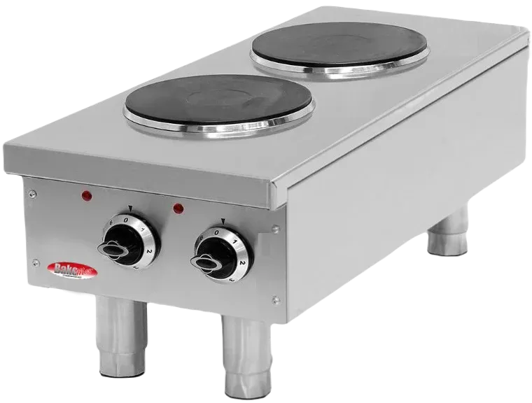 Bakemax - Stainless Steel Countertop 2 Burner Electric Hot Plate - BMPLS7KE010
