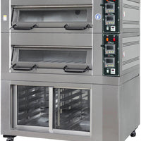 Bakemax - Two Deck Four Pan Wide Floor Model Electric Artisan Stone Deck Oven - BMFD002