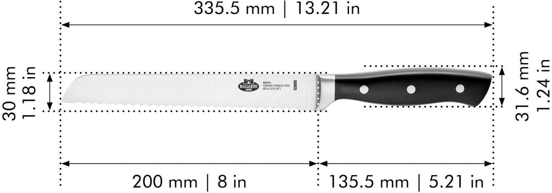 Ballarini - Brenta 8"Stainless Steel Bread Knife - 18536-201