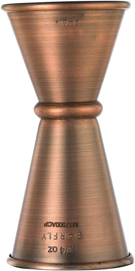 Barfly - 0.5 x 0.75 Oz Antique Copper Japanese Style Jigger - M37000ACP