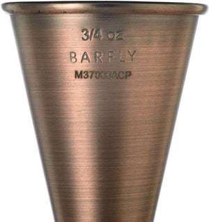 Barfly - 0.5 x 0.75 Oz Antique Copper Japanese Style Jigger - M37000ACP