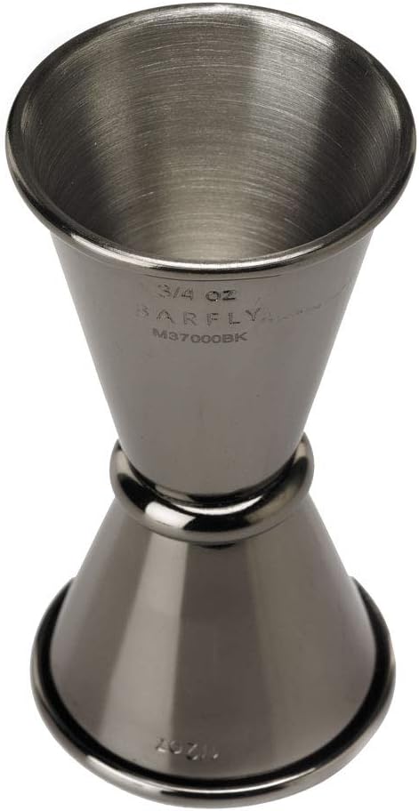 Barfly - 0.5 x 0.75 Oz Black Japanese Style Jigger - M37000BK