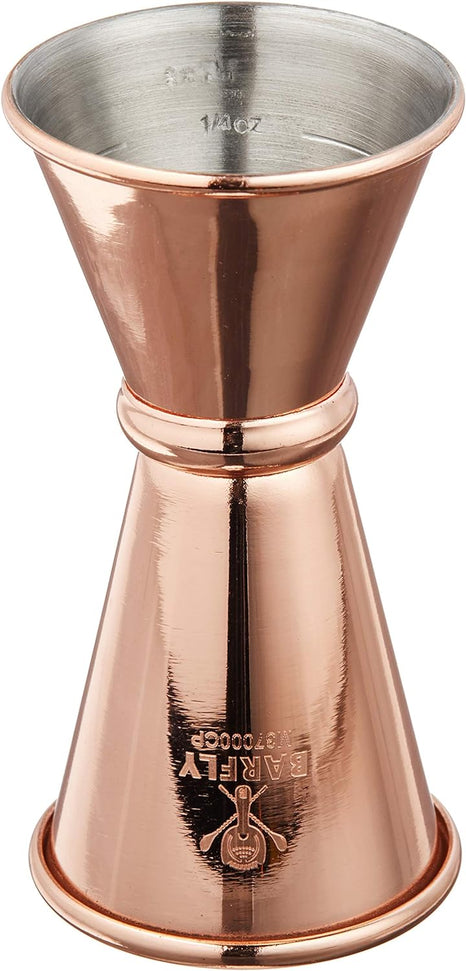 Barfly - 0.5 x 0.75 Oz Copper Plated Japanese Style Jigger - M37000CP