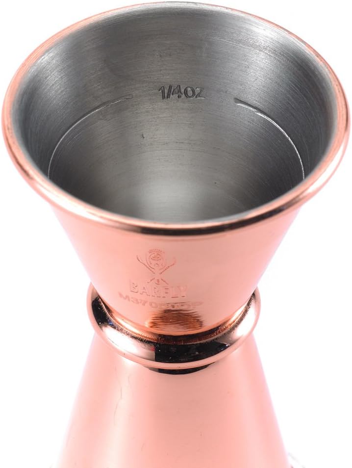 Barfly - 0.5 x 0.75 Oz Copper Plated Japanese Style Jigger - M37000CP