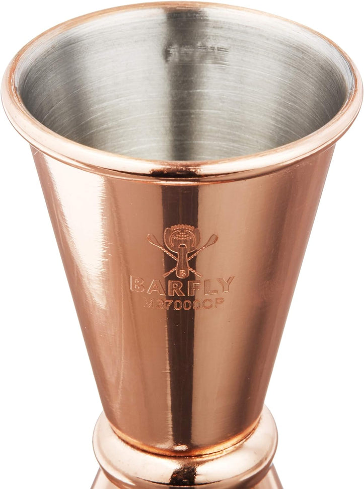 Barfly - 0.5 x 0.75 Oz Copper Plated Japanese Style Jigger - M37000CP