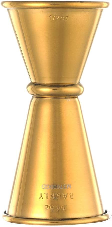Barfly - 0.5 x 0.75 Oz Gold Plated Japanese Style Jigger - M37000GD