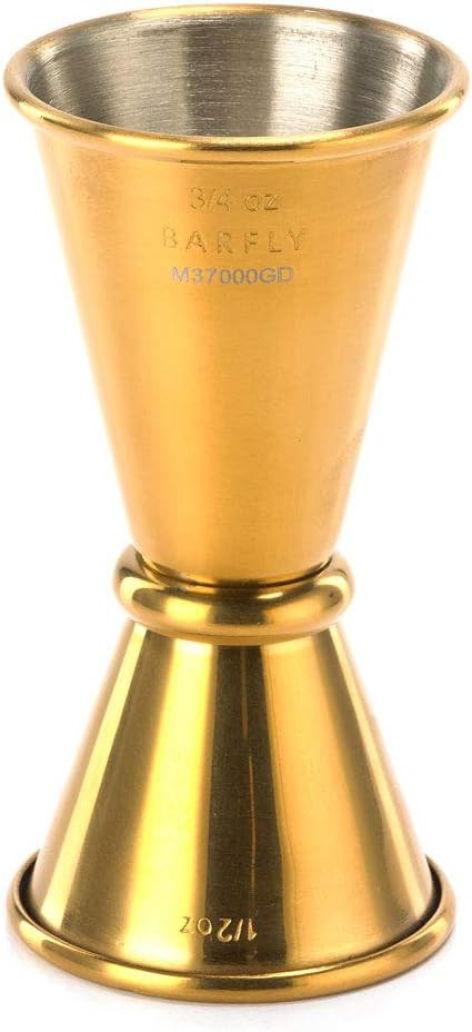 Barfly - 0.5 x 0.75 Oz Gold Plated Japanese Style Jigger - M37000GD