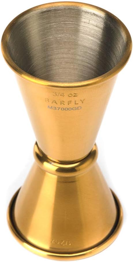 Barfly - 0.5 x 0.75 Oz Gold Plated Japanese Style Jigger - M37000GD
