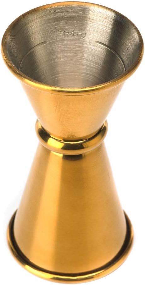 Barfly - 0.5 x 0.75 Oz Gold Plated Japanese Style Jigger - M37000GD