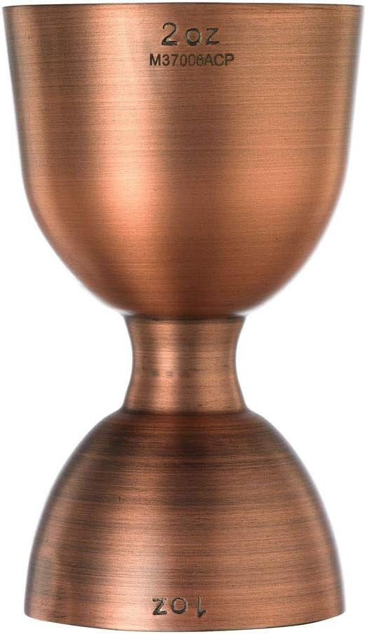 Barfly - 1 x 2 Oz Antique Copper Heavy-Duty Straight Rim Bell Jigger - M37006ACP
