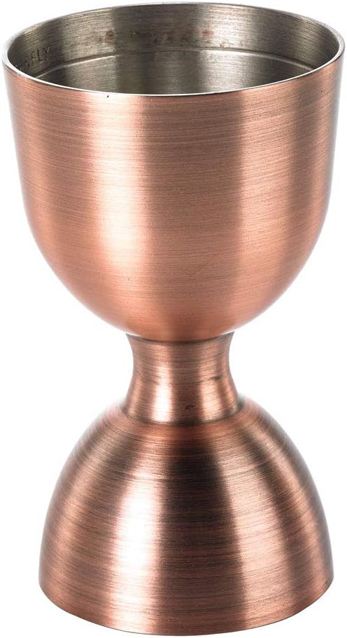 Barfly - 1 x 2 Oz Antique Copper Heavy-Duty Straight Rim Bell Jigger - M37006ACP