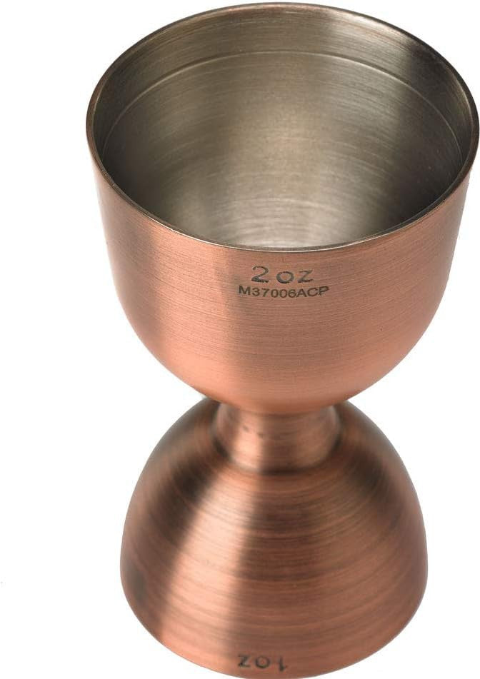 Barfly - 1 x 2 Oz Antique Copper Heavy-Duty Straight Rim Bell Jigger - M37006ACP
