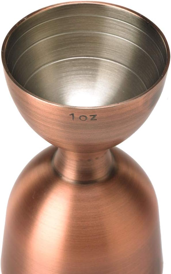 Barfly - 1 x 2 Oz Antique Copper Heavy-Duty Straight Rim Bell Jigger - M37006ACP