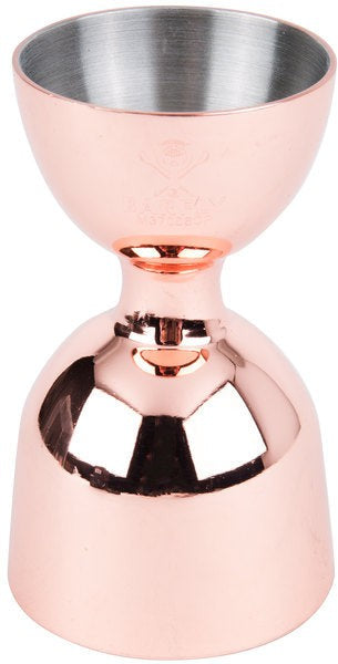 Barfly - 1 x 2 Oz Copper Plated Heavy-Duty Straight Rim Bell Jigger - M37006CP