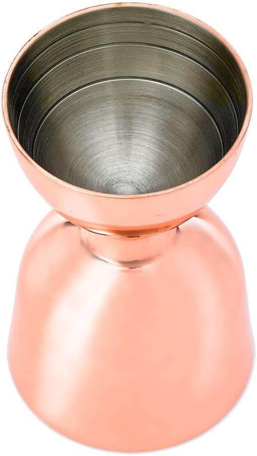 Barfly - 1 x 2 Oz Copper Plated Heavy-Duty Straight Rim Bell Jigger - M37006CP