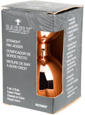 Barfly - 1 x 2 Oz Copper Plated Heavy-Duty Straight Rim Bell Jigger - M37006CP