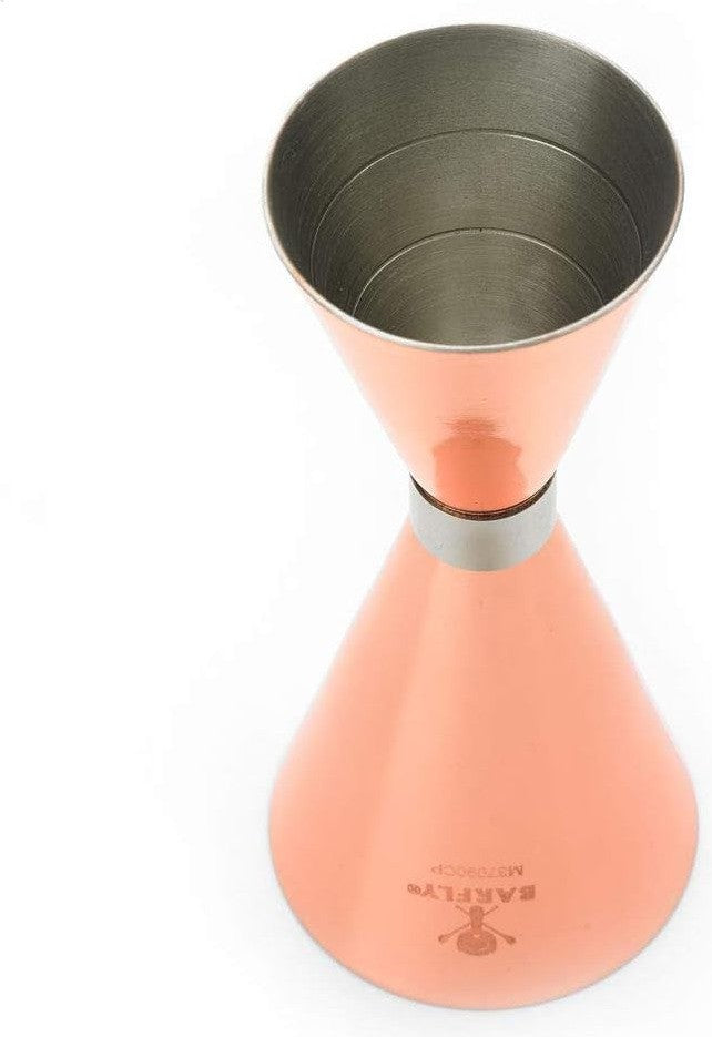 Barfly - 1 x 2 Oz Copper Plated Slim Style Jigger with Stainless Band - M37090CP