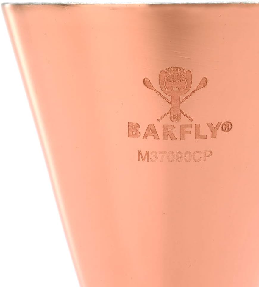 Barfly - 1 x 2 Oz Copper Plated Slim Style Jigger with Stainless Band - M37090CP