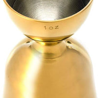 Barfly - 1 x 2 Oz Gold Plated Heavy-Duty Straight Rim Bell Jigger - M37006GD