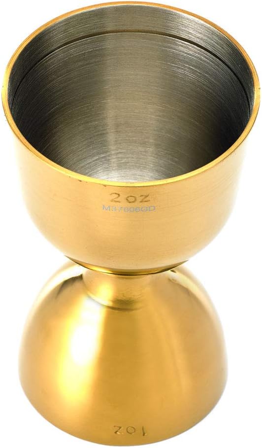 Barfly - 1 x 2 Oz Gold Plated Heavy-Duty Straight Rim Bell Jigger - M37006GD