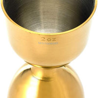 Barfly - 1 x 2 Oz Gold Plated Heavy-Duty Straight Rim Bell Jigger - M37006GD