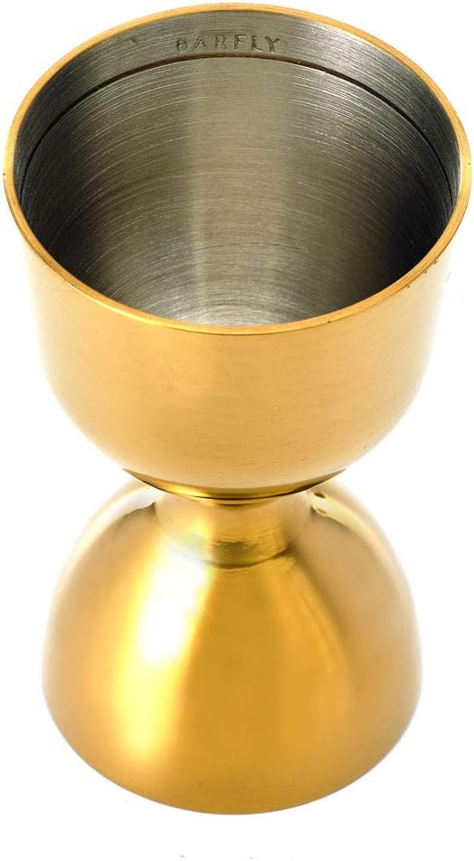 Barfly - 1 x 2 Oz Gold Plated Heavy-Duty Straight Rim Bell Jigger - M37006GD