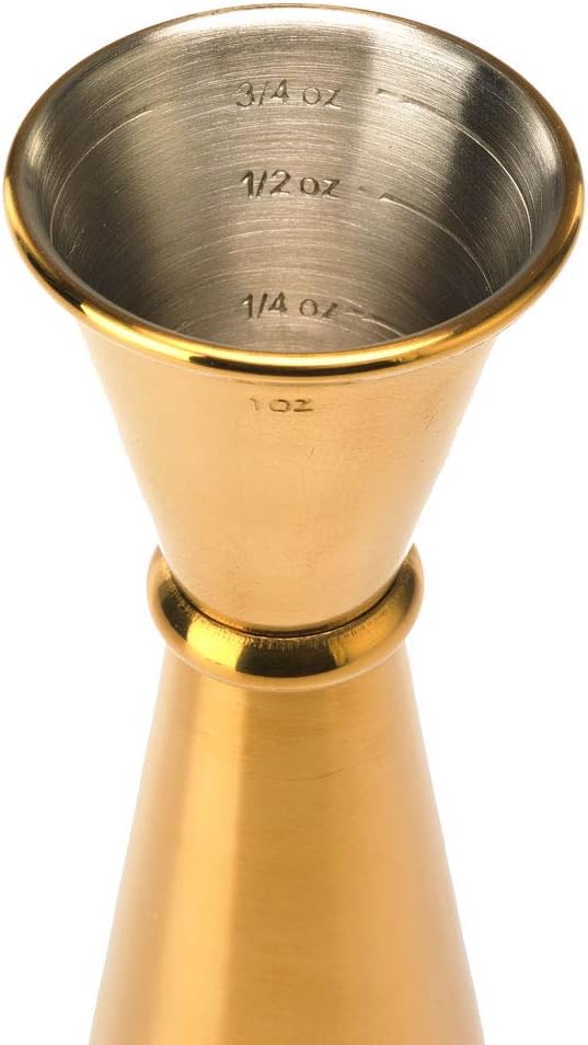 Barfly - 1 x 2 Oz Gold Plated Japanese Style Jigger - M37005GD